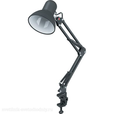 Светильник 61 645 NDF-C012-60W-BL-E27 на струбцине, черный, Е27