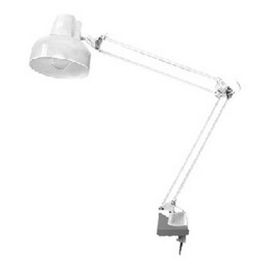 Лампа настольная Бета-К 60Вт Е27 на струбцине белая Трансвит
