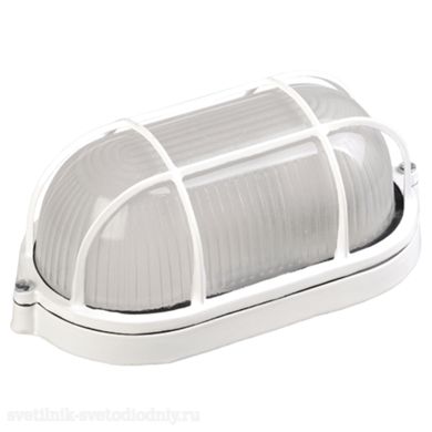 Светильник НПП 1402 белый/овал с реш. 60Вт IP54 EUROLED