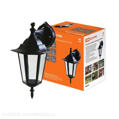 Светильник 6100-02 садово-парковый шестигранник, 100Вт, вниз, черный SQ0330-0007 EUROLED