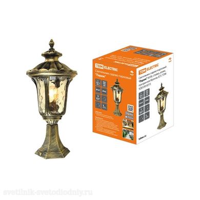 Светильник на стойке Париж E27 60Вт IP54 бронза/прозрачный SQ0330-0215 EUROLED