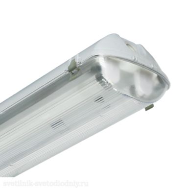 Светильник ЛСП44-2х58-004 Flagman с лампой EUROLED 840 IP65, корпус ПК, расс. ПК, ЭмПРА