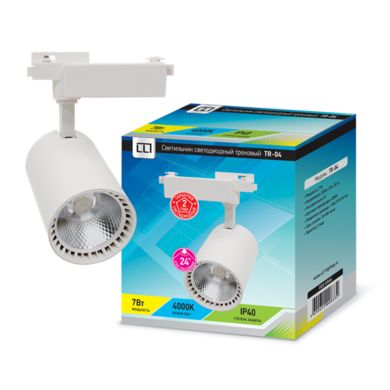 Светильник трековый сд TR-04 7Вт 230В 4000К 630Лм 80x129x182мм белый IP40 EUROLED