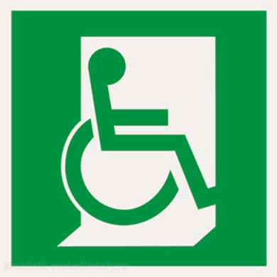 Знак безопасности NPU-2424.E60-01 'Выход для МГН здесь левосторонний ' a18396 ФОКУС