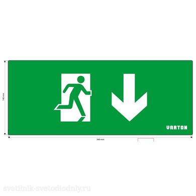 Пиктограмма 'ФИГУРА / СТРЕЛКА ВНИЗ' для аварийно-эвакуационного светильника IP20 140х348мм V1-R0-70354-21A01-2009 EUROLED