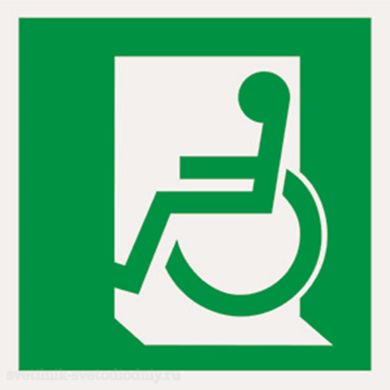 Знак безопасности NPU-1818.E60-02 'Выход для МГН здесь правосторонний ' a18384 ФОКУС