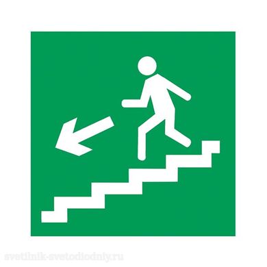 Указатель BL-3015А.E14 Направление к эвакуац. выходу по лестнице вниз (лев)